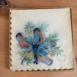 Vintage rice paper bird design napkins in original box
